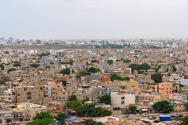 istock Expansive view of dense urban architecture and rooftops in Dakar, Senegal 2248334245