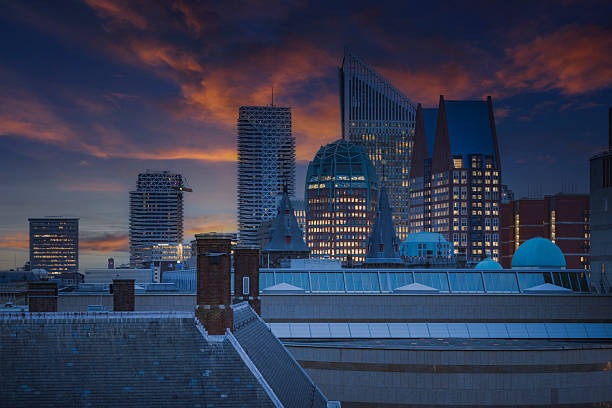 istock skyline of The Hague at dusk 2248336005