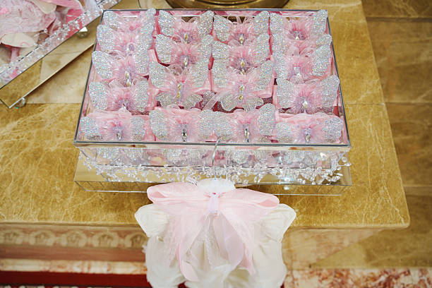 istock Elegant pink butterfly decorations for a special event 2248337762