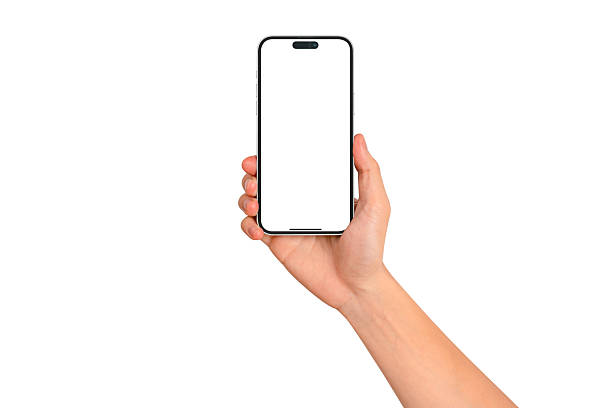 istock A hand showing a modern premium smartphone with a blank screen, isolated on white background. High quality studio shot. Concept for technology, business, finance, advertising, public relations and lifestyle themes. 2248338019