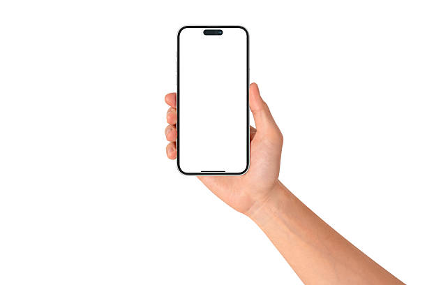 istock A hand showing a modern premium smartphone with a blank screen, isolated on white background. High quality studio shot. Concept for technology, business, finance, advertising, public relations and lifestyle themes. 2248338024