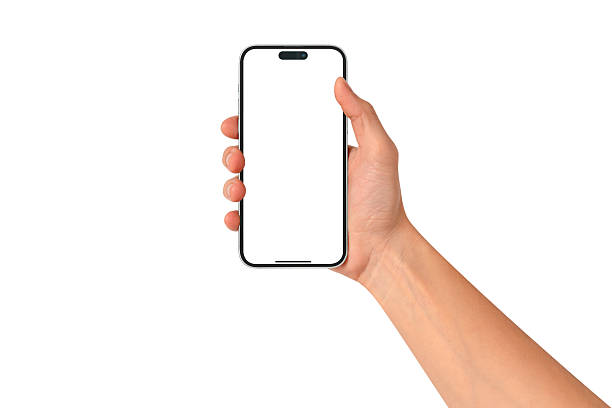 istock A hand showing a modern premium smartphone with a blank screen, isolated on white background. High quality studio shot. Concept for technology, business, finance, advertising, public relations and lifestyle themes. 2248338026