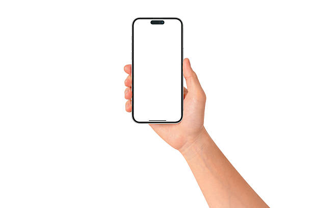 istock A hand showing a modern premium smartphone with a blank screen, isolated on white background. High quality studio shot. Concept for technology, business, finance, advertising, public relations and lifestyle themes. 2248338028
