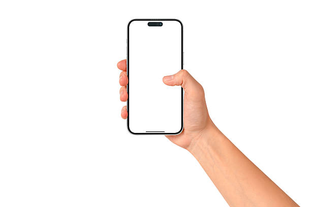 istock A hand showing a modern premium smartphone with a blank screen, isolated on white background. High quality studio shot. Concept for technology, business, finance, advertising, public relations and lifestyle themes. 2248338070