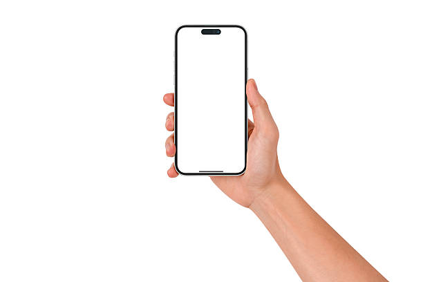 istock A hand showing a modern premium smartphone with a blank screen, isolated on white background. High quality studio shot. Concept for technology, business, finance, advertising, public relations and lifestyle themes. 2248338096