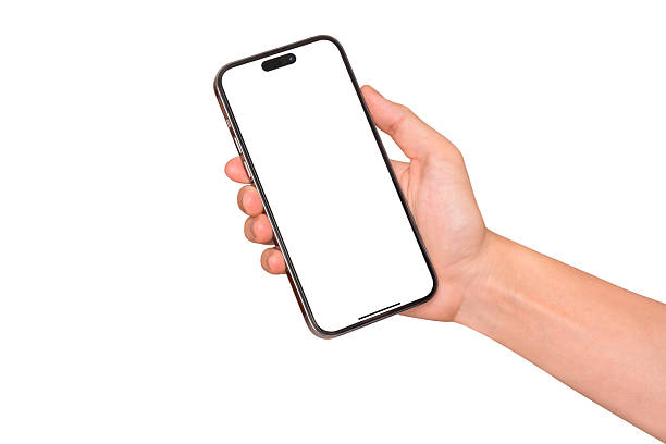 istock A hand showing a modern premium smartphone with a blank screen, isolated on white background. High quality studio shot. Concept for technology, business, finance, advertising, public relations and lifestyle themes. 2248338174