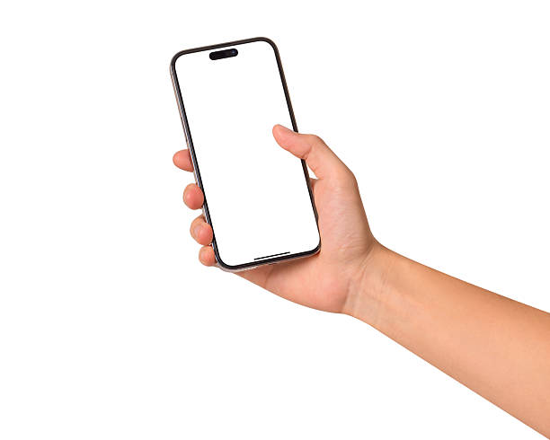 istock A hand showing a modern premium smartphone with a blank screen, isolated on white background. High quality studio shot. Concept for technology, business, finance, advertising, public relations and lifestyle themes. 2248338190