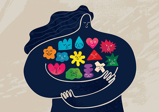 umarme deine gefühle - verhalten und emotionen stock-grafiken, -clipart, -cartoons und -symbole