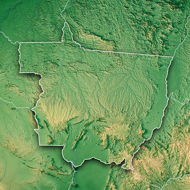 istock Mato Grosso Brazil Topographic Map 3D Render Color Border 2248341356