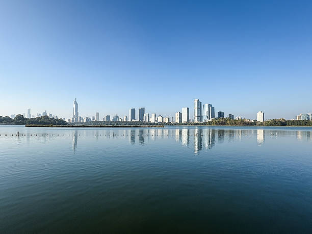 istock City skyline, reflections, lake 2248343325
