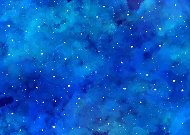 istock Hand painted watercolour background of a starry night sky 2248343803
