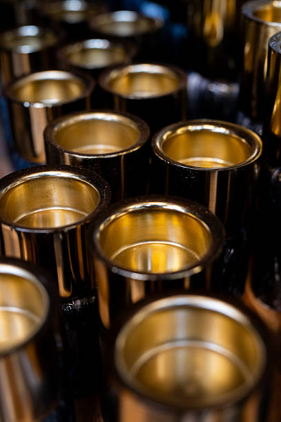istock Metallic Black and Gold Tealight Candle Holders 2248344263