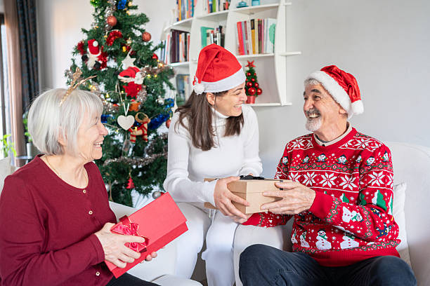 istock Small Family Celebrating Together On Christmas 2248347668