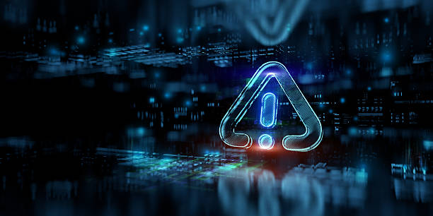 istock Cybersecurity Threat Detection Background. Digital Warning with Alert Symbol Warning of Hacker / Virus Spyware Activity 2248352526