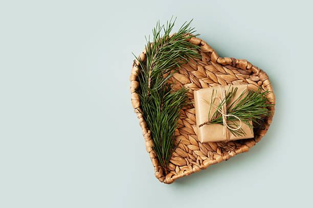 istock Christmas Gift with Pine Cone and Confetti 2248358054