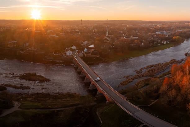 istock Old Brick Bridge and Venta River in Kuldiga at golden hour 2248358852