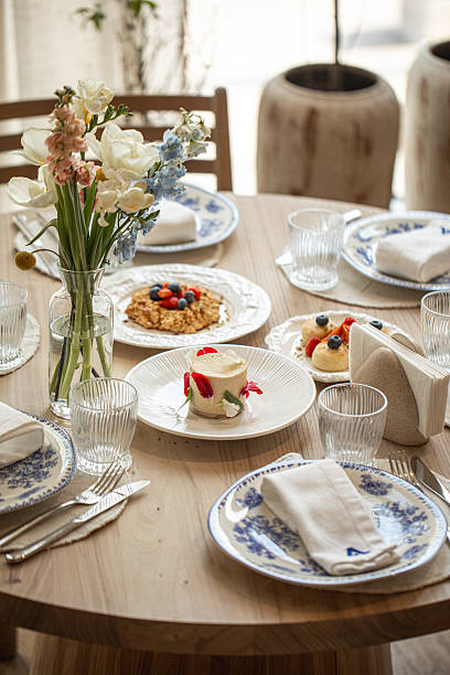 istock Elegant dessert table set for brunch celebration 2248366605