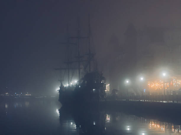 Caravel sailing the ocean during a storm