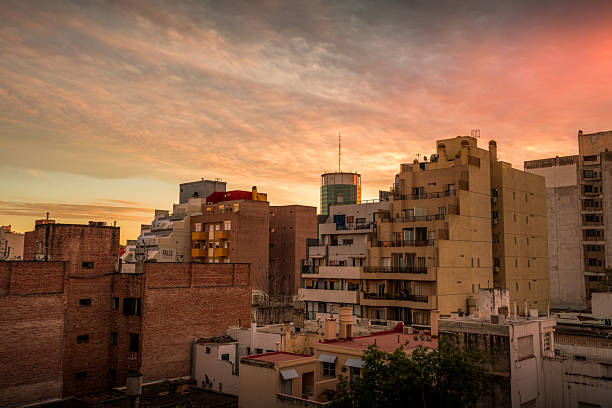 istock Urban cityscape view during golden hour sunset 2248369541