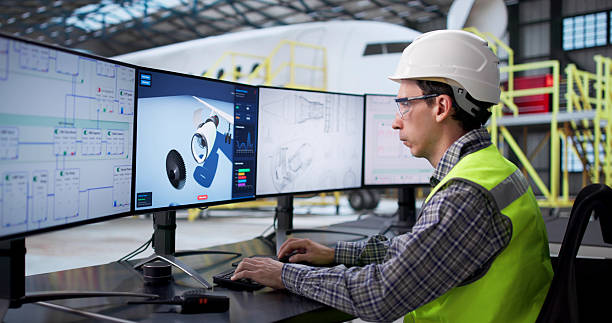 istock Tech-Savvy Man Monitors Aircraft Repairs 2248369738