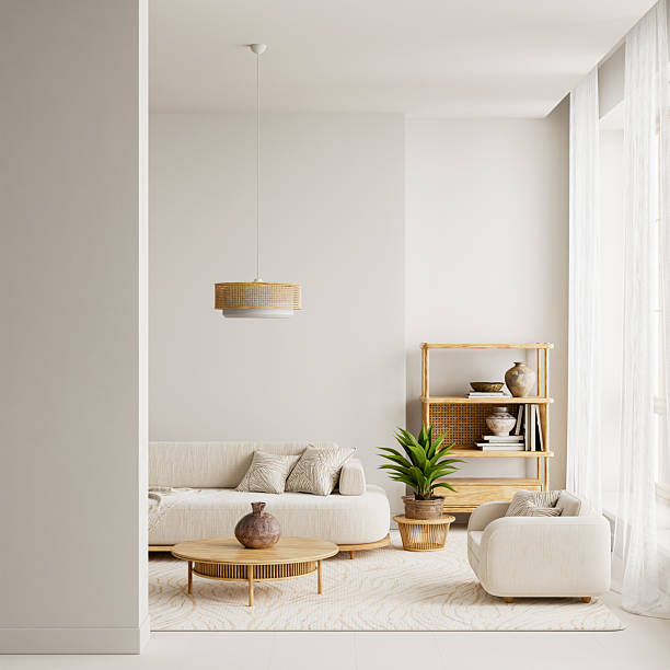 istock Soft neutral tones shape this warm interior featuring natural textures, crafted wooden accents and calm daylight, offering balanced text space for a clean and serene visual composition 3D illustration 2248372317