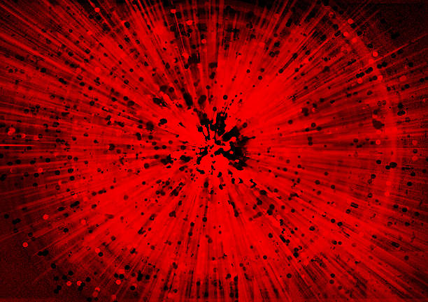 Abstract Watercolor Brush Strokes Background - red and black