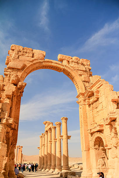 istock Ancient Architecture with Stone Columns and Historical Buildings in a Desert Landscape, Temple of Bel, Palmyra 2248393602