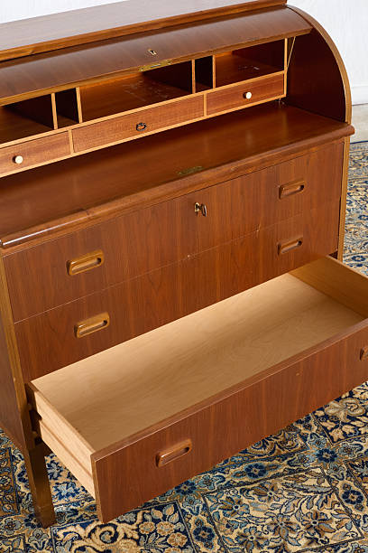 istock Details from a traditional walnut rolltop desk 2248393845