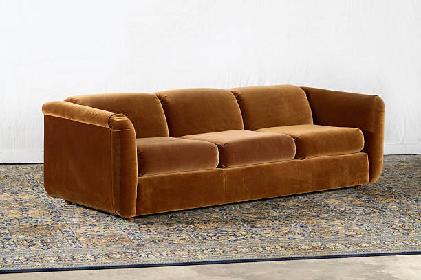 istock Vintage velvet sofa with midcentury modern style 2248393923