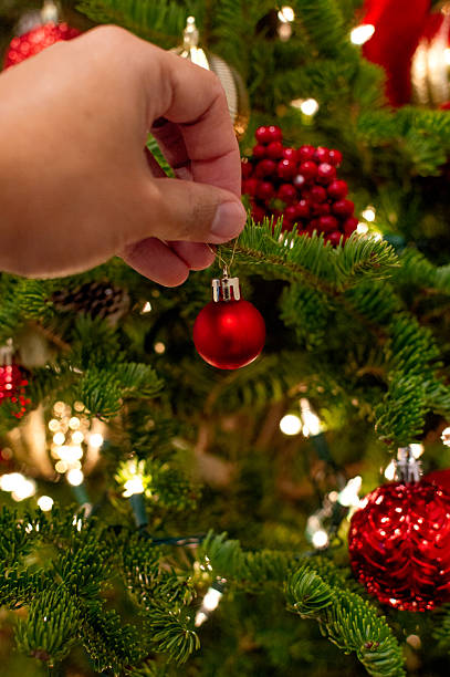 istock Natural Christmas Tree With Red and Gold Decorations. 2248394782