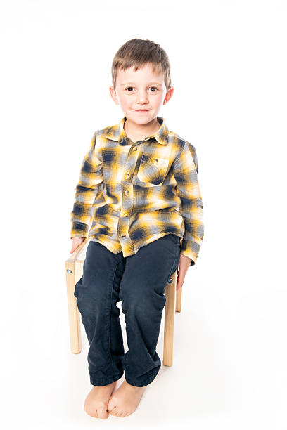 boy shot in the studio on a white background.