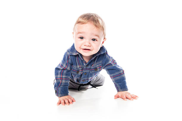 Cute Little baby Boy Isolated on the White Background.