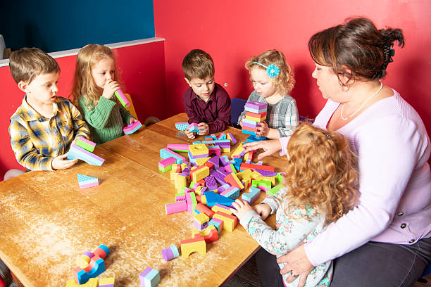 istock The cute preschoolers group in kindergarten together 2248398268