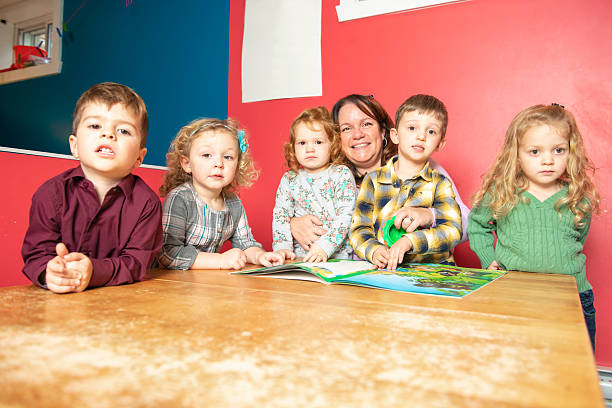 istock The cute preschoolers group in kindergarten together read a book 2248398272