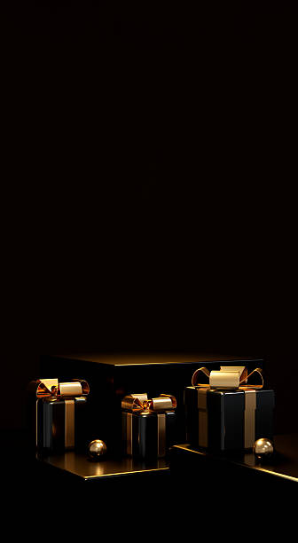 istock Luxury Black Gold Gift Display Stage Exclusive Premium Present 2248401765