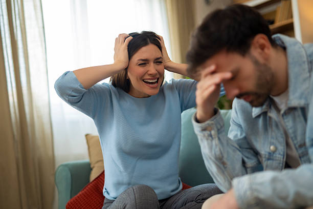 istock Couple experiencing conflict and relationship problems at home 2248403970
