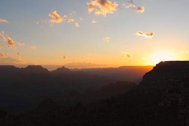 Grand Canyon fall sunrise with a clear sky