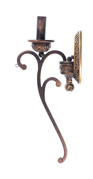 istock Vintage copper wall candlestick isolated on white background 2248407489