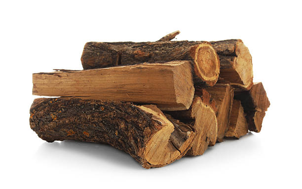 istock Pile of cut firewood isolated on white 2248411020