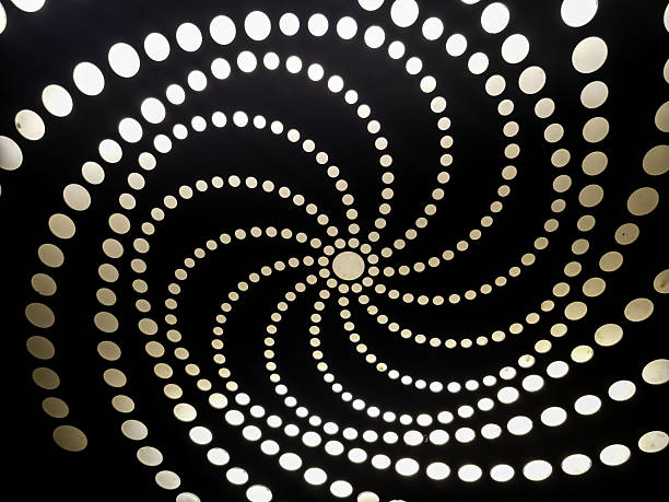 Detail of decorative lights in a spiral shape