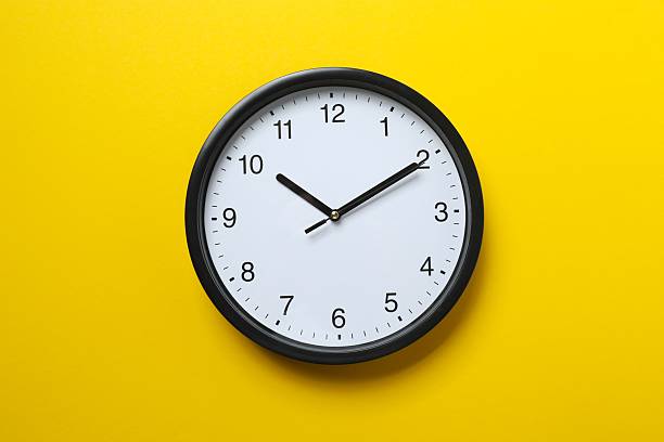 istock Big beautiful stylish clock on color background 2248422574