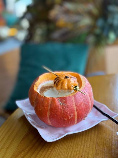 Pumpkin Latte in Festive Autumn Setting