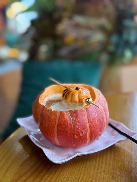 Pumpkin Latte in Festive Autumn Setting