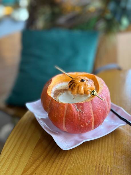 Pumpkin Latte in Festive Autumn Setting