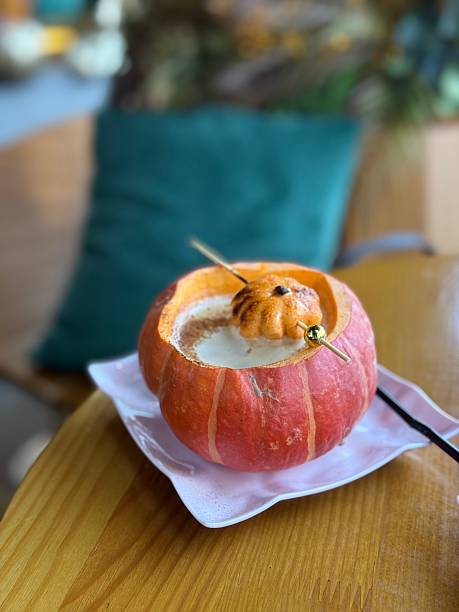 Pumpkin Latte in Festive Autumn Setting