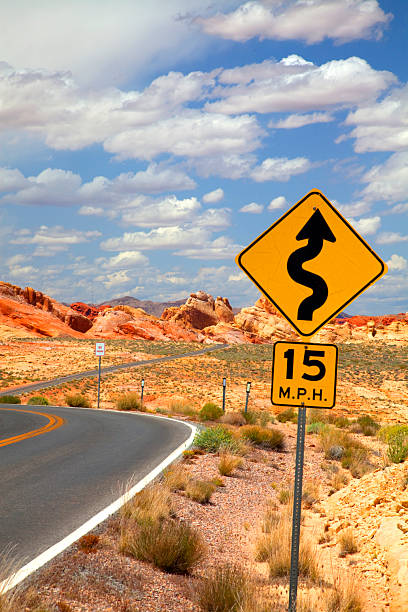 USA Nevada, Valley of Fire state park, roadsign