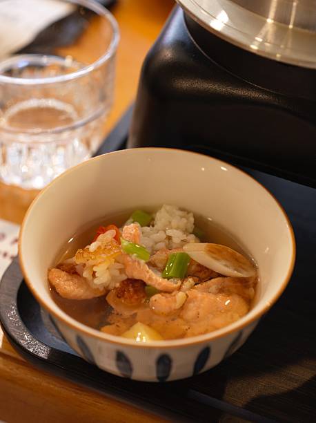 istock Salmon Ochazuke in Warm-Toned Japanese Restaurant 2248435976