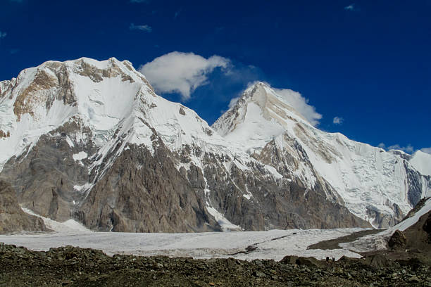 istock Khan Tengri peak in Tien Shan mountains with snow-covered slopes, sharp ridges, glacier terrain and clear sky 2248436427
