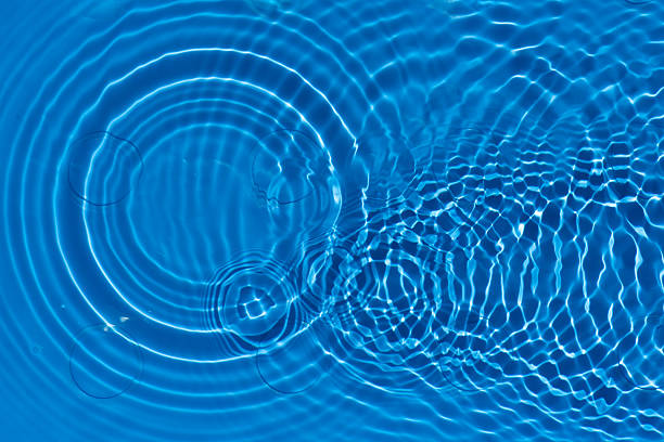 istock Blue water with ripples on the surface. Defocus blurred transparent blue colored clear calm water surface texture with splashes and bubbles. Water waves with shining pattern texture background. 2248438995
