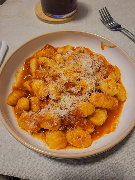 Gnocchi with tomato sauce and parmesan
